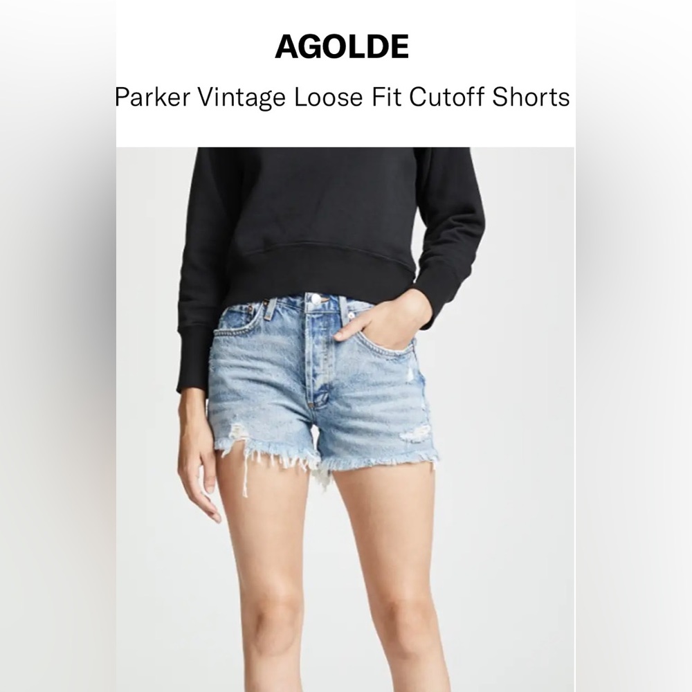 AGOLDE Parker Vintage Loose Fit Cutoff Shorts, size 29